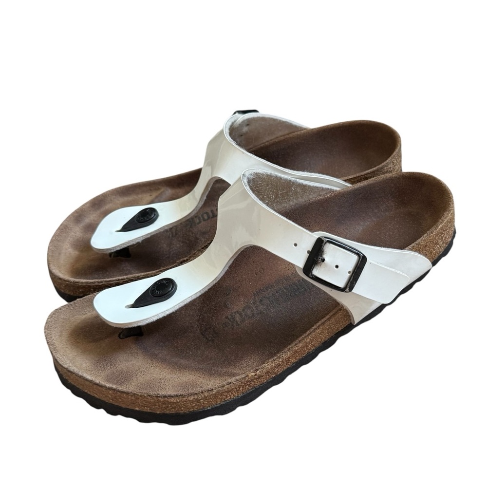Birkenstock Gizeh White Sandals Size 38 - Picture 3 of 11